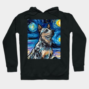 Blue Heeler Night Portrait Hoodie